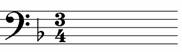 F major key signature bass clef